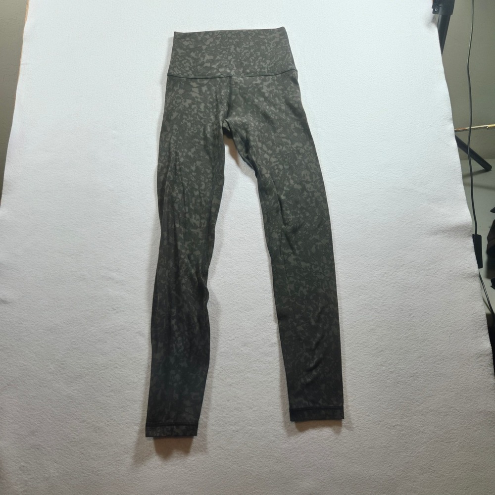 Lululemon Align High Rise Leggings 25" Green Abstract Camo Print Yoga Pants